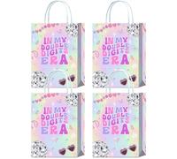 Tyndallrays 16 Pieces In My Double Digits Era 10th Birthday Party Favors Bags,Iridescent 10th Birthday Gift Snacks Treat Candy Party Favors Bags with Handles for Girls 10th Birthday Party Decorations