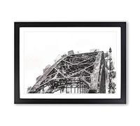 Tyne Bridge in Gateshead Newcastle in Abstract Framed Print | A2 Black Framed Wall Art | Ready to Hang | Abstract Cityscape Picture | Living Room Bedroom Lounge Office