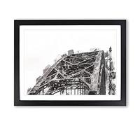 Tyne Bridge In Gateshead Newcastle In Abstract Modern Art Framed Print | A3 Black Framed Wall Art | Ready to Hang | Abstract Cityscape Picture | Living Room Bedroom Lounge Office