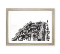 Tyne Bridge In Gateshead Newcastle In Abstract Modern Art Framed Print | A4 Oak Framed Wall Art | Ready to Hang | Abstract Cityscape Picture | Living Room Bedroom Lounge Office