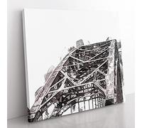 Tyne Bridge in Gateshead Newcastle in Abstract Modern Canvas Wall Art Print Ready to Hang, Framed Picture for Living Room Bedroom Home Office Décor, 50x50 cm (20x20 Inch)