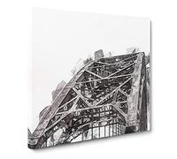 Tyne Bridge in Gateshead Newcastle in Abstract Modern Canvas Wall Art Print Ready to Hang, Framed Picture for Living Room Bedroom Home Office Décor, 20x20 Inch (50x50 cm)