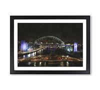 Tyne Bridge in Newcastle Framed Wall Art Print A2 Black