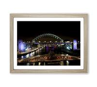 Tyne Bridge Newcastle Framed Wall Art Print A4 Oak