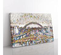 Tyne Bridge Newcastle Modern BG Canvas Wall Art Print 20x14 Inch