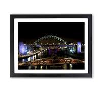 Tyne Bridge Newcastle Modern Framed Print | A4 Black Framed Wall Art | Ready to Hang | Modern Cityscape Picture | Living Room Bedroom Lounge Office