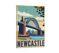 Tyne Bridge Newcastle Vintage Travel Posters 24x36inch(60x90cm) Canvas Print for Living Room, Bedroom, Dorm, Home, Office Wall Decoration