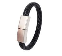 Tynerza Metal Wristband 32GB USB 2.0 Flash Drive PU Leather Bracelet Memory Stick Cool Pen Drive for Data Storage Portable Thumb Drive U Disk Gift