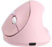 Tynerza Wireless Mouse, Ergonomic Vertical Wireless High Precision Rechargeable 6 Buttons 800-1200-1600DPI Silent Optical Office Mouse with USB Receiver for laptops/PC/Macbook/Right Hand (Pink)