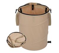TYNJKJDM 91L Collapsible Trash Can Yard Garden Bag for Pop-Up Trash Can, Recycling Bin,Yard Waste Container,RV Camping Waste Bin,Laundry Hamper,Lawn Grass,Leaf Bag (Beige, Small)