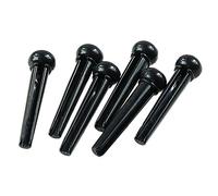 Tynmoel 1 Set Acoustic Guitar Bridge Pins Saddle Nut Parts 1*Guitar saddle X 1* Guitar Nut X 6* Guitar Bridge Pins (Black)