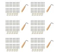 Tynmoel 120x Tuning Pin Nails and 120Pcs Rivets,with L-Shape Tuning Wrench,for Lyre Harp Small Harp Musical Stringed Instrument