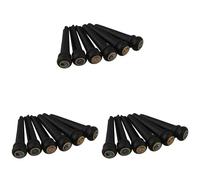 Tynmoel 18Pcs Black Ebony Shell Guitar Bridge Bone Pins Set with Green Abalone Dot for Acoustic Guitar Accessories