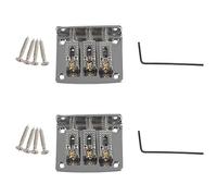 Tynmoel 2X 3 String Guitar Ball String Bridge Bridge Pull String Hard Tail Guitar Bridge Tail 3 String Guitar Replacement Silver