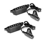 Tynmoel 2X -85 Black 6 Hole Soundhole Pickup with Active Power Strap End-Pin Jack for Acoustic Guitar
