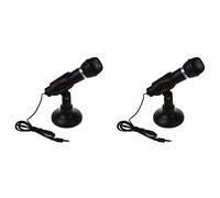 Tynmoel 2X Omnidirectional Laptop PC Computer 3.5mm Network Stand Mini Mini Phone Mike Black