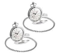Tynmoel 2X Pocket Watch, Metal Strap, Silver
