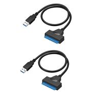 Tynmoel 2X USB Sata Cable Sata 3 to USB 3.0 Adapter USB Sata Adapter Cable Support 2.5 Inches Ssd Hdd Hard Drive