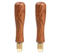 Tynmoel 2X Wood File Handle Wooden Handles with Brass Collet Chuck for Small Files Accessories DIY