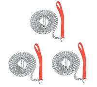 Tynmoel 3X 1.6M Heavy Duty Metal Chain Dog Puppy Walking Lead Leash Clip Red Handle