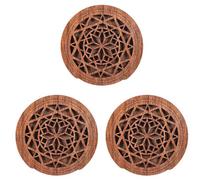 Tynmoel 3X Guitar Wooden Soundhole Sound Hole Cover Block Feedback Buffer Mahogany Wood for EQ Acoustic Folk Guitars,Style 1