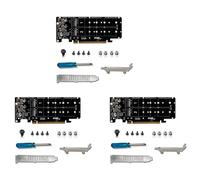 Tynmoel 3X PCIE 4.0 Dual-Disk PCIeX16 to M.2 M-Key NVME SSD Expansion Card,Supports 4 NVMe M.2 M Key 2280 SSD