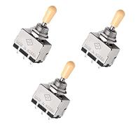 Tynmoel 3X Solid Knob Shaft Box Style for Sg 3 Way Pickup Selector Toggle Switch, Beige Tip