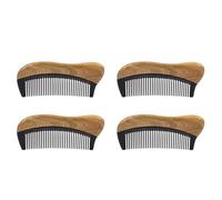 Tynmoel 4X Natural Green Sandalwood Hair Comb - No Static Wooden Fine Tooth Black Horn Comb (Green Sandalwood)