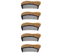 Tynmoel 5X Natural Green Sandalwood Hair Comb - No Static Wooden Fine Tooth Black Horn Comb (Green Sandalwood)
