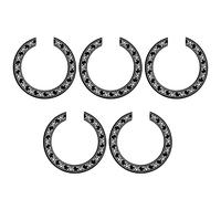 Tynmoel 5X Sound Hole Rose Decal Sticker for Acoustic Classical Guitar Parts Black+Silver