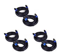 Tynmoel 6 Pack 25 Ft Male Speakon to Speakon Cables, Professional 12 Gauge AWG Audio Cord DJ Speaker Cable Wire with Twist Lock