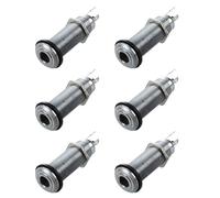 Tynmoel 6X 1/4 Inch Chrome Cylinder Flush Mount Jack for Electric Guitar Bass