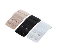 Tynmoel R 3 Pcs Lady Assorted Color 2-Row Hooks Eye Tape Bra Strap Extender