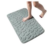 Bathroom Mat Cobblestone Embossed Home Bath Mat Bathroom Carpet Water Absorption Non-slip Memory Foam Absorbent Washable Rug Toilet Floor Mat Bath Mat(Grey,500MMx800MM)