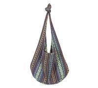 TYNXK Canvas Striped Handbag Women Ethnic Sling Crossbody Purse Shoulder Purse Hippie Bag For Work Shopping Travel(Blue)