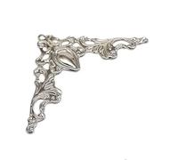 TYNXK Corner Filigree 12pcs Metal Decorative Corner Cover Edge Protector For Book Scrapbook Photo Album Frame Jewelry Chest Gift Wine Wooden Box Case Corner Decorative Protectors(Silver)