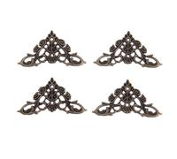 TYNXK Corner Filigree 4Pcs Antique Brass Edge Corner Protector Bumper Guard Jewelry Box Decor Box Album Feet Leg Corner Protector Corner Brackets Corner Decorative Protectors(Color:46mm Bronze)
