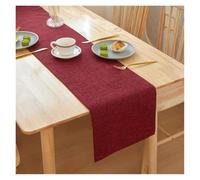 Linen Table Runners Thick Linen Solid Color Table Runner Home Decor Office Conference Dining Tables Decoration Accessories Table Runner(Red,30x180cm)