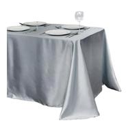 TYNXK Satin Table Cover Tablecloth Satin Table Cover Overlay For Birthday Wedding Banquet Restaurant Festival Party Supply(Gray,145x396cm)