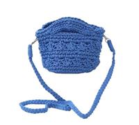 TYNXK Women's Crochet Bag Shoulder Crossbody Handbag Handmade Woven Casual Lady Fashion Small Rope(Blue)