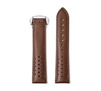 Tyogeephy 20mm Leather Watch Strap for Omega Seamaster 300 - Breathable Leather, Folding Buckle for Men
