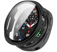 Tyogeephy Compatible with Galaxy watch 8 44mm Coverage Case with Screen Protector, Disscool PC and Real Glass Protective Case Cover