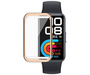 Tyogeephy compatible with Huawei Band 8 Screen Protector, TPU Plated Full Coverage Screen Bumper Cover Case Screen Protector compatible with Huawei Band 8