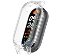 Tyogeephy Compatible with Mi Smart Band 10 Ceramic Edition Coverage Case with Screen Protector, Disscool PC and Real Glass Protective Case Cover