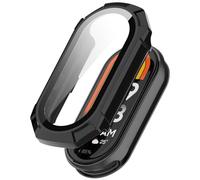 Tyogeephy Compatible with Mi Smart Band 10 Ceramic Edition Coverage Case with Screen Protector, Disscool PC and Real Glass Protective Case Cover