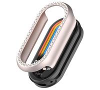 Tyogeephy Compatible with Mi Smart Band 10 Ceramic Edition Coverage Case with Screen Protector, Disscool PC and Real Glass Protective Case Cover