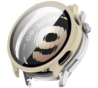 Tyogeephy Coverage Case with Screen Protector Compatible with OPPO Watch S, Disscool PC and Real Glass Protective Case Cover Compatible with Watch S