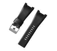Tyogeephy Genuine Leather Watch Strap for DZ1216 DZ1273 DZ4246 DZ4247 DZ4287 Models, 32mm Pin Buckle Band with Stainless Steel Clasp, Quick Release, Black