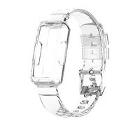 Tyogeephy Sport Band Compatible for Fitbit Luxe Activity Tracker with Bumper Case, Girl Women Men Clear Soft Silicone Sports Band Strap for Fitbit Luxe