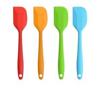Tyouki Silicone Spatula, 11 inch Rubber Spatula Heat Resistant One Piece Design Non-Stick Flexible Kitchen Scrapers with Stainless Steel Core for Baking, Mixing, Cooking (4-piece)